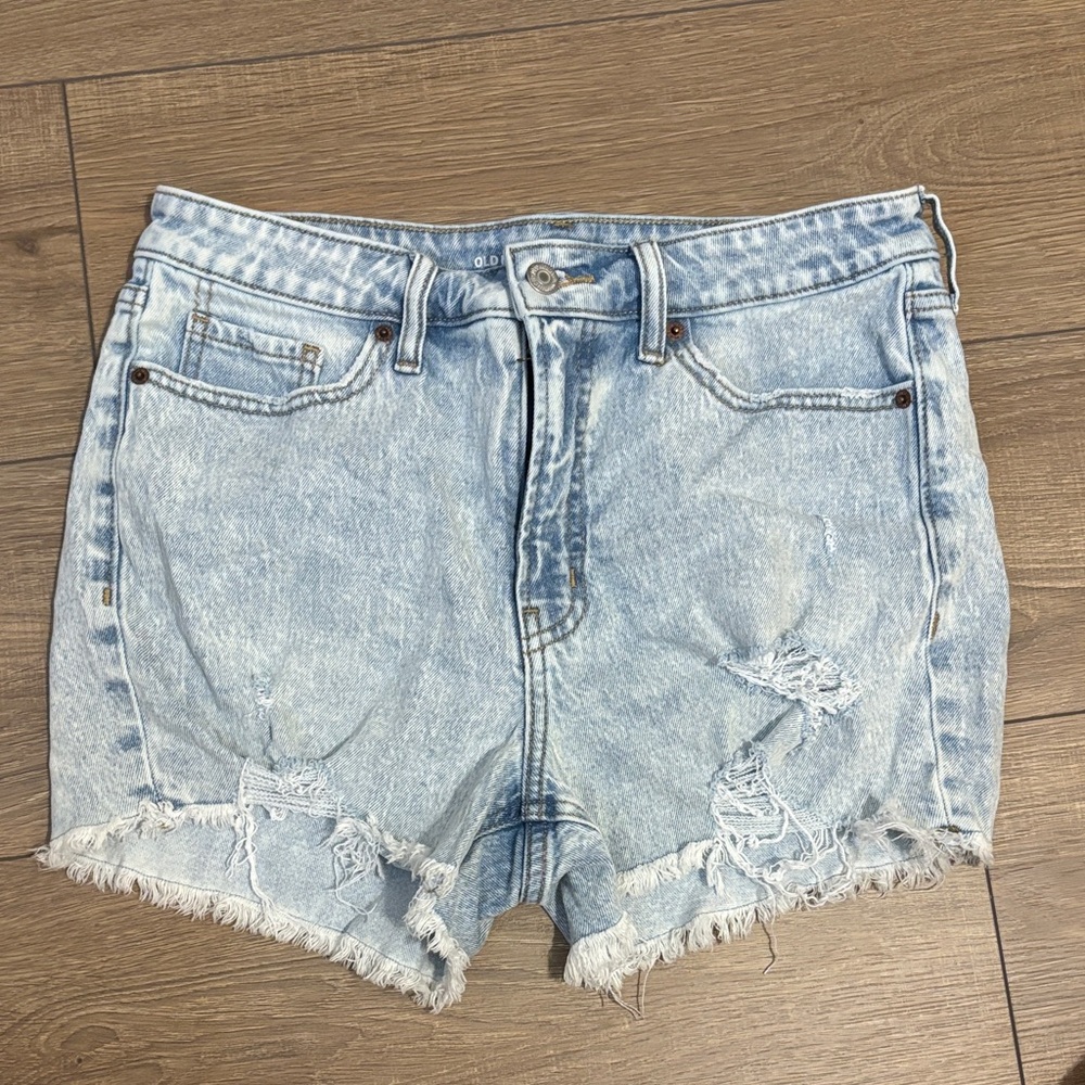 Old Navy Light Blue Distressed Jean Shorts